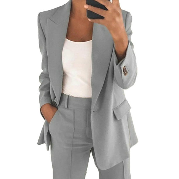 Womens Office Business Velvet Slim Fit Blazer Coat Lapel Collar Dress Jacket